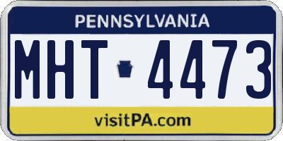 PA license plate MHT4473