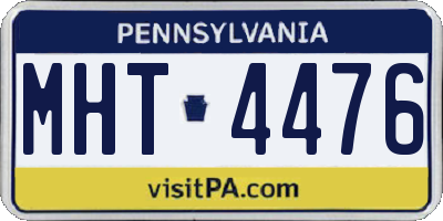 PA license plate MHT4476