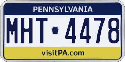 PA license plate MHT4478