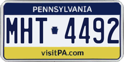 PA license plate MHT4492