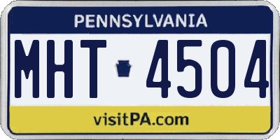 PA license plate MHT4504