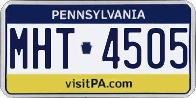 PA license plate MHT4505