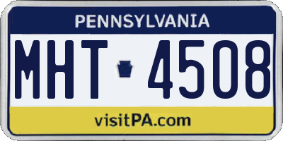 PA license plate MHT4508