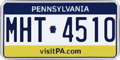 PA license plate MHT4510