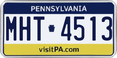 PA license plate MHT4513