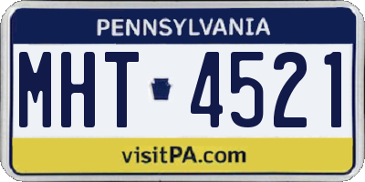 PA license plate MHT4521