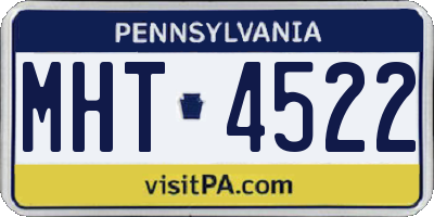 PA license plate MHT4522