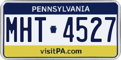 PA license plate MHT4527