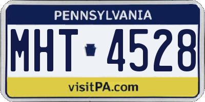 PA license plate MHT4528