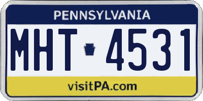 PA license plate MHT4531