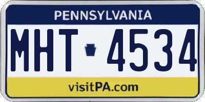 PA license plate MHT4534
