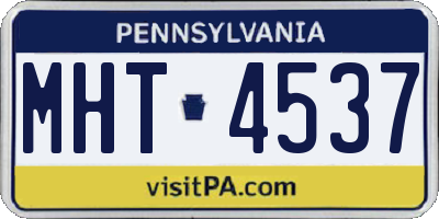 PA license plate MHT4537
