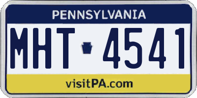 PA license plate MHT4541