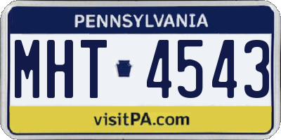 PA license plate MHT4543