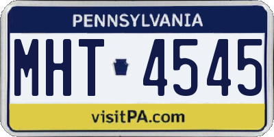 PA license plate MHT4545