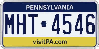 PA license plate MHT4546