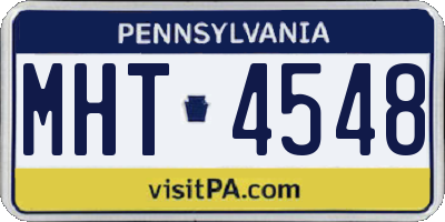 PA license plate MHT4548
