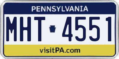 PA license plate MHT4551