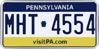 PA license plate MHT4554