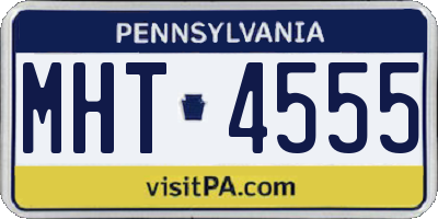 PA license plate MHT4555