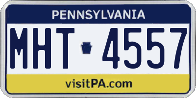 PA license plate MHT4557