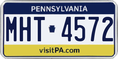 PA license plate MHT4572