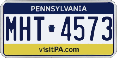 PA license plate MHT4573