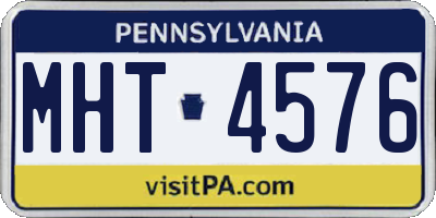 PA license plate MHT4576