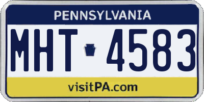 PA license plate MHT4583