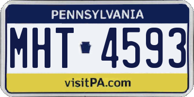 PA license plate MHT4593