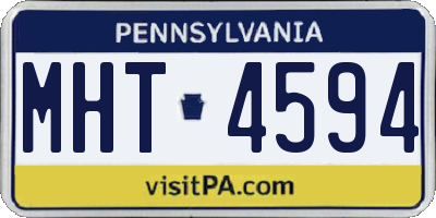 PA license plate MHT4594