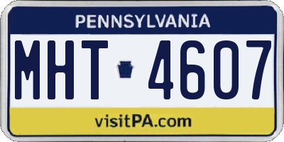 PA license plate MHT4607