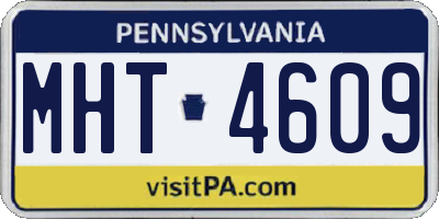 PA license plate MHT4609