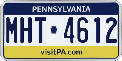 PA license plate MHT4612