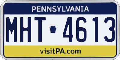 PA license plate MHT4613