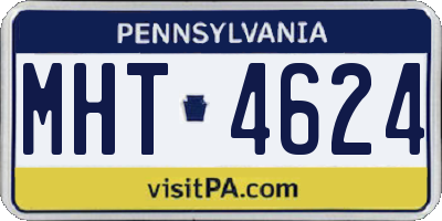 PA license plate MHT4624