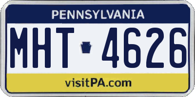 PA license plate MHT4626