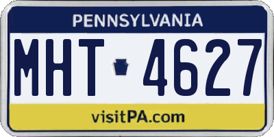 PA license plate MHT4627