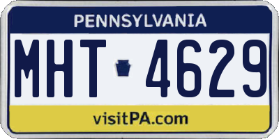 PA license plate MHT4629