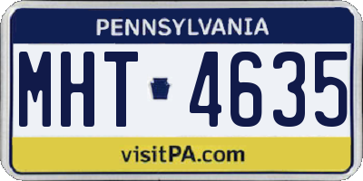 PA license plate MHT4635