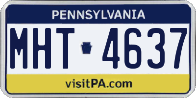 PA license plate MHT4637