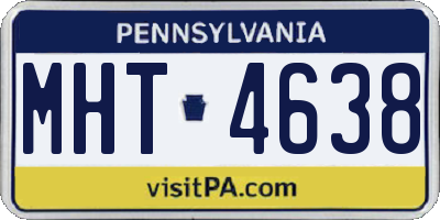 PA license plate MHT4638