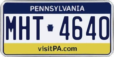 PA license plate MHT4640