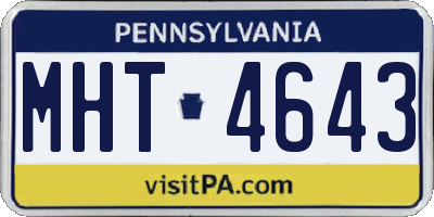 PA license plate MHT4643