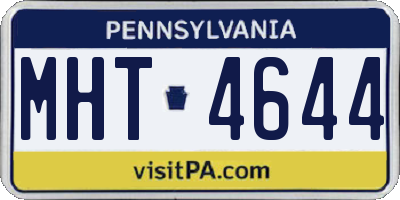 PA license plate MHT4644