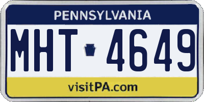 PA license plate MHT4649