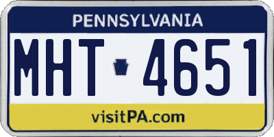 PA license plate MHT4651