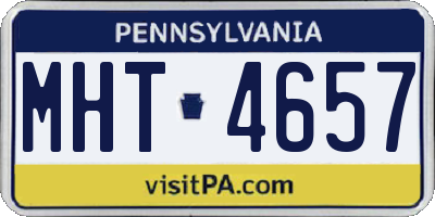 PA license plate MHT4657