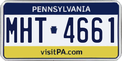 PA license plate MHT4661