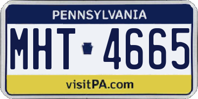 PA license plate MHT4665